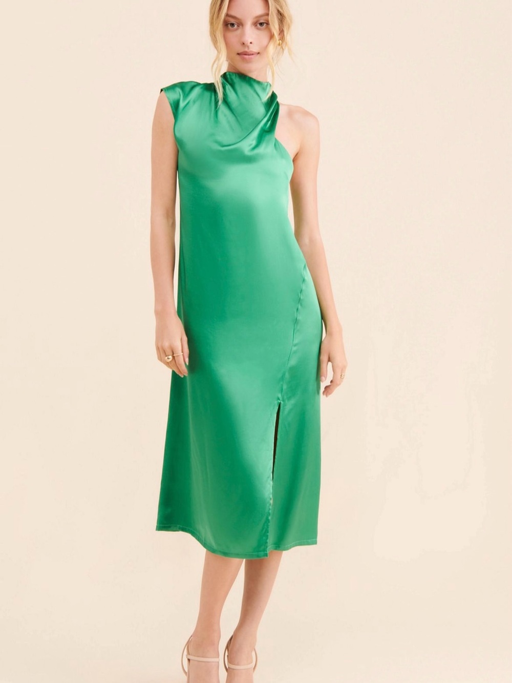 Bianca green slip dress